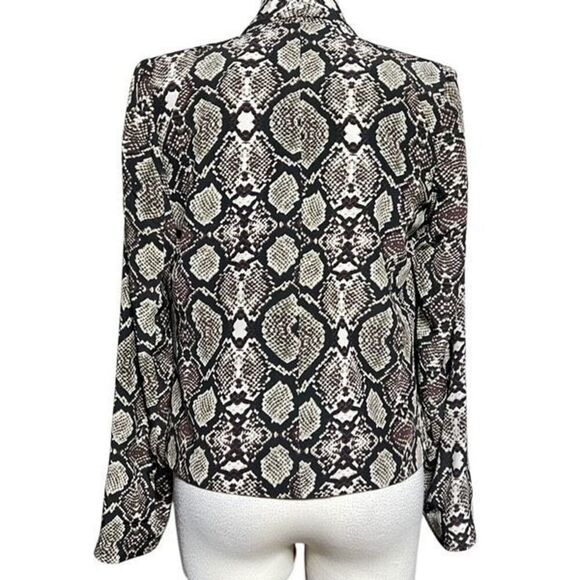 Twelfth Street by Cynthia Vincent Snakeskin Print Silk Blazer Size 4 - Picture 3 of 5